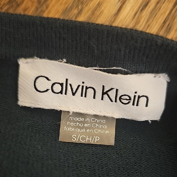 Calvin Klein Dark Green Puff Sleeve Sweater Dress - Picture 8 of 9